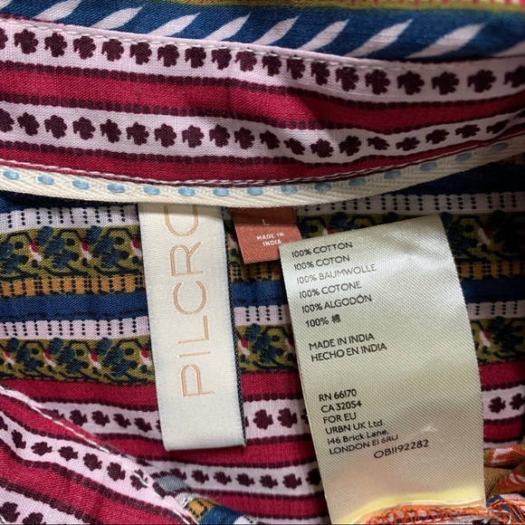 SOLD-Anthropologie Colorful Motif Printed Boho Oversized Buttondown Tunic - Picture 10 of 11